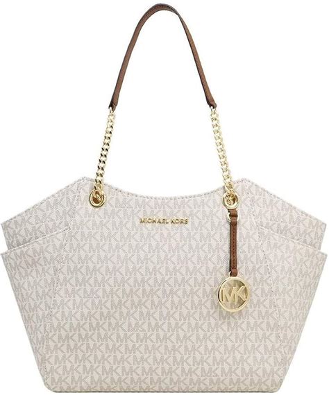 Michael Kors Jet Set Travel Large Chain Shoulder Tote (Vanilla 